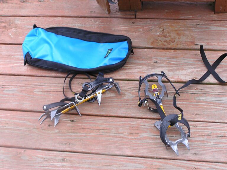 unpacking a set of hiking claws