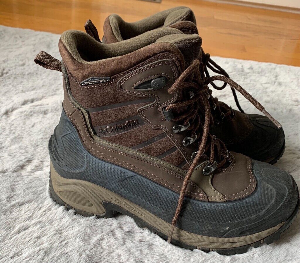 a pair of Columbia hiking boots with ankle support