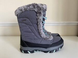 a pair of Mountain Warehouse snow boots