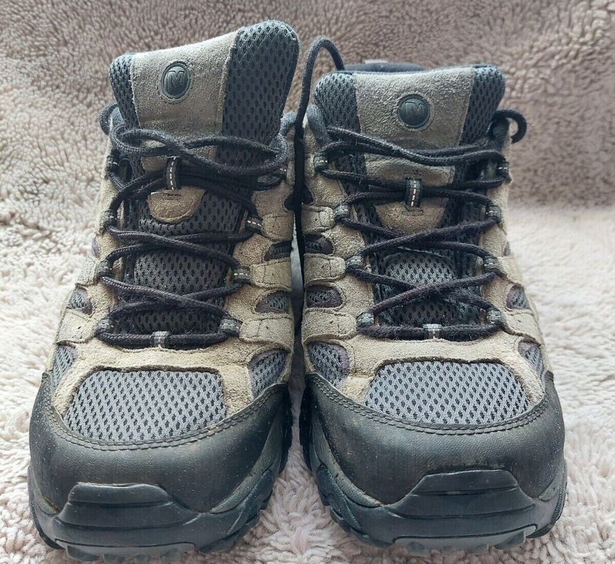a closeup of merrell moab 2 vent hiking boot, known for its increased breathability