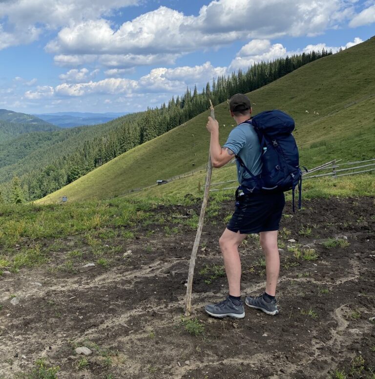 picture of catalin geangos hiking in Bucovina, Romania