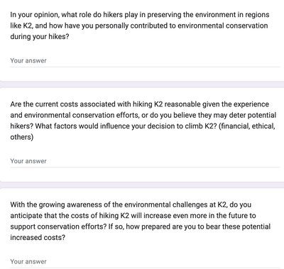 An Analysis of K2's Garbage Fee Impact in 2023 sample of K2 - Interview Questions from our survey