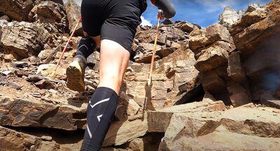 legs of a man scrambling