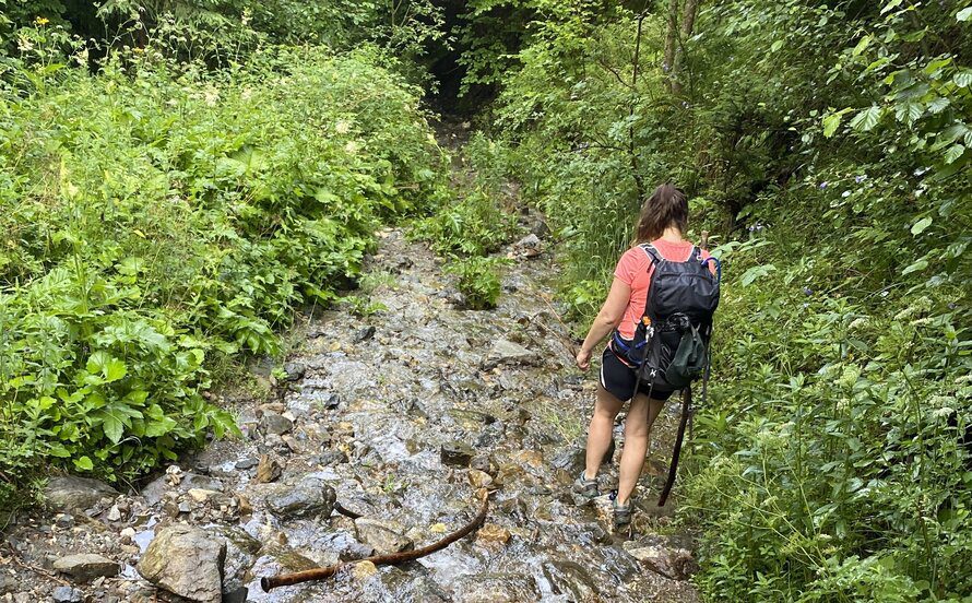 What to Wear for Hiking in the Summer (Hot-Weather Clothing) author christina utz hiking in the summer in the romanian mountains
