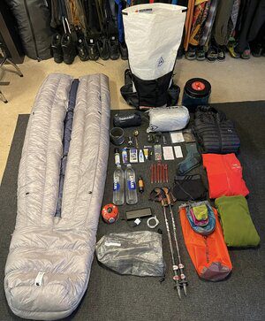 camping gears on the floor