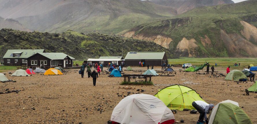 campsite with many tents
