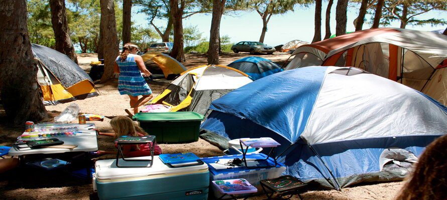 storage, food, tent