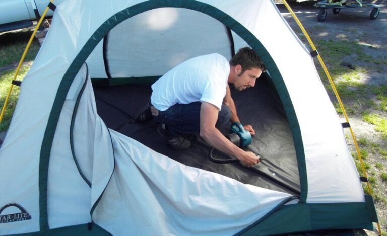 cleaning a tent