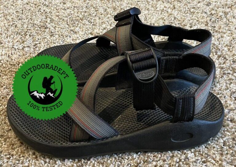 a closeup of a pair of chaco z/1 classic sandals that we used to review
