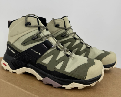 9 Best Lightweight Hiking Boots For 2026 (Based on Our Tests) a pair of Salomon X Ultra 5 GTX on a wooden surface