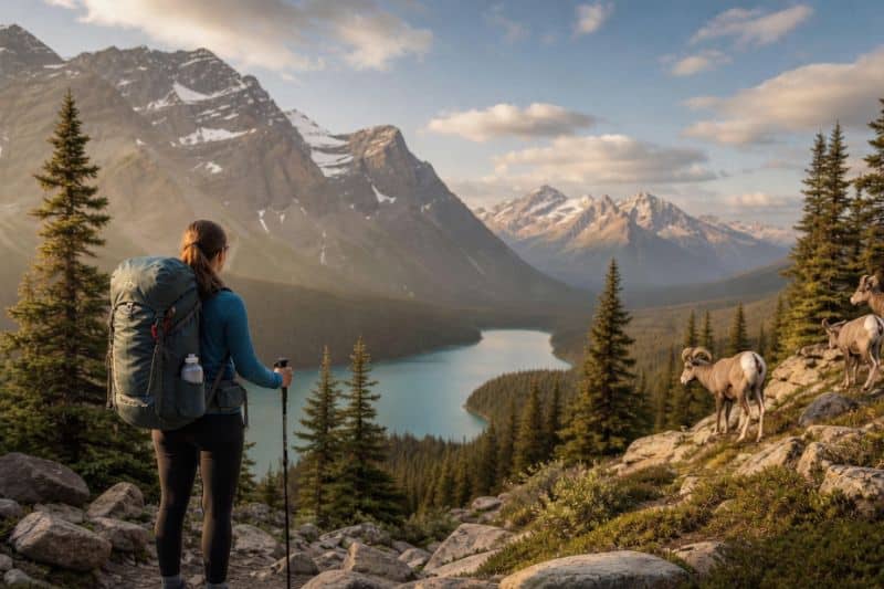 Hiking Canadian Rockies: Essential Guide for Banff & Jasper Picture of a women enjoying the view in Janff National Park