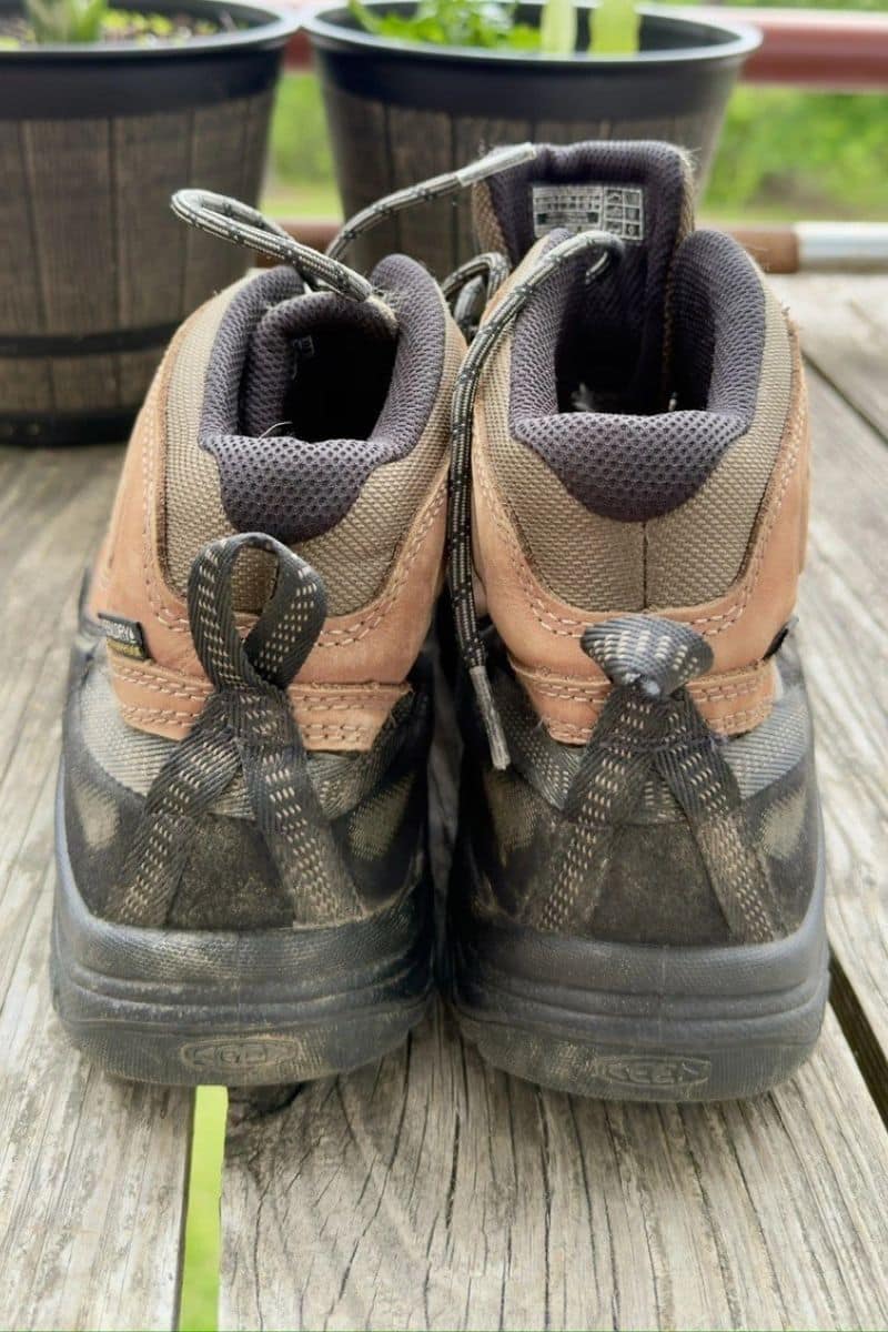 KEEN Targhee IV Mid Review | No More Sole Separation? the back of a pair of KEEN Targhee IV Mid hiking boots.