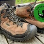 A pair of KEEN Targhee IV Mid with the OutdoorAdept testing seal