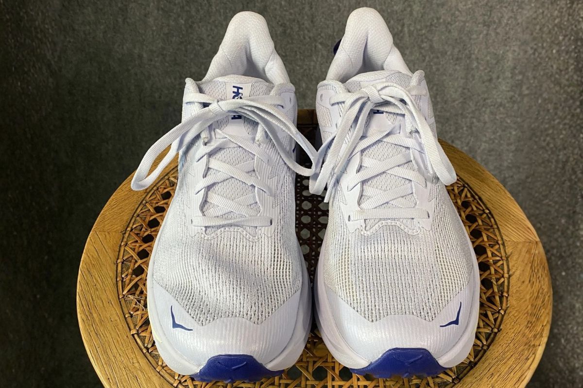 Front view of the HOKA Challenger 8 displaying the toe box and breathable upper.
