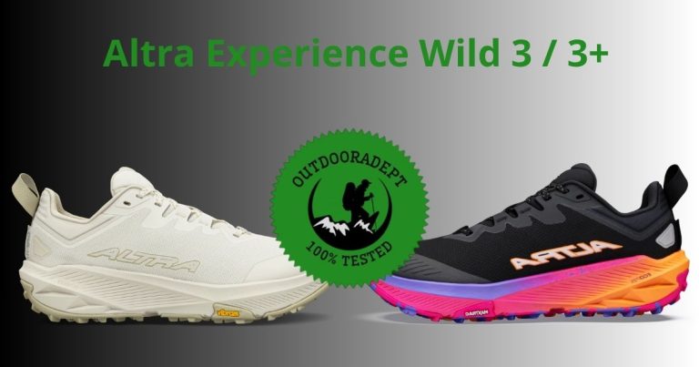 Altra Experience Wild 3 vs 3+ Review (Vibram or MaxTrac?) Hero image for the Altra Experience Wild 3 and 3+ comparison. Both models face each other nose to nose