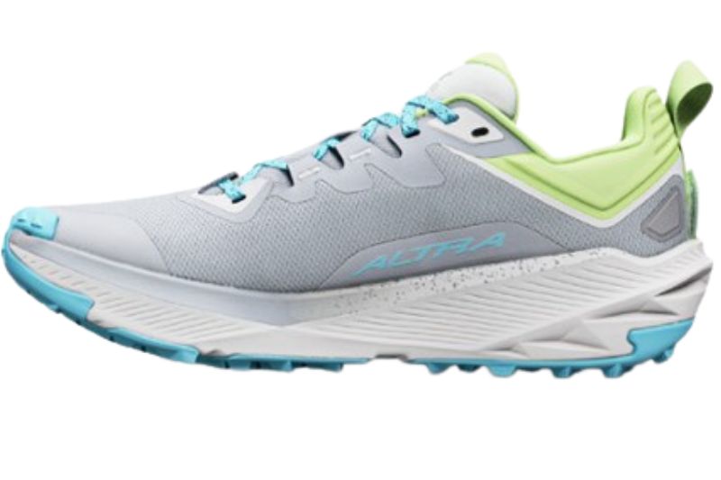 Altra Experience Wild 3 trail running shoe in grey with blue and green accents